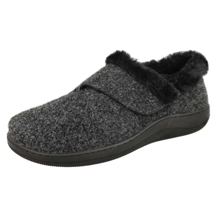 DB Shoes Talala 72986A Black Felt Slippers