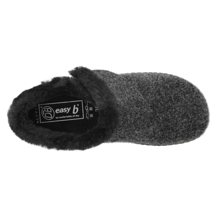 DB Shoes Talala 72986A Black Felt Slippers