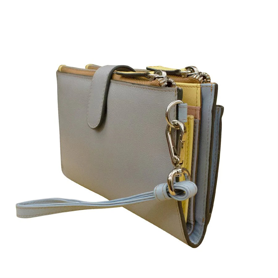 AP-7422/PASTEL Leather Phone Wallet Wristlet