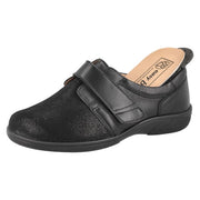 DB Shoes Petula 75264A 2V Black Leather & Stretch Ladies Shoe