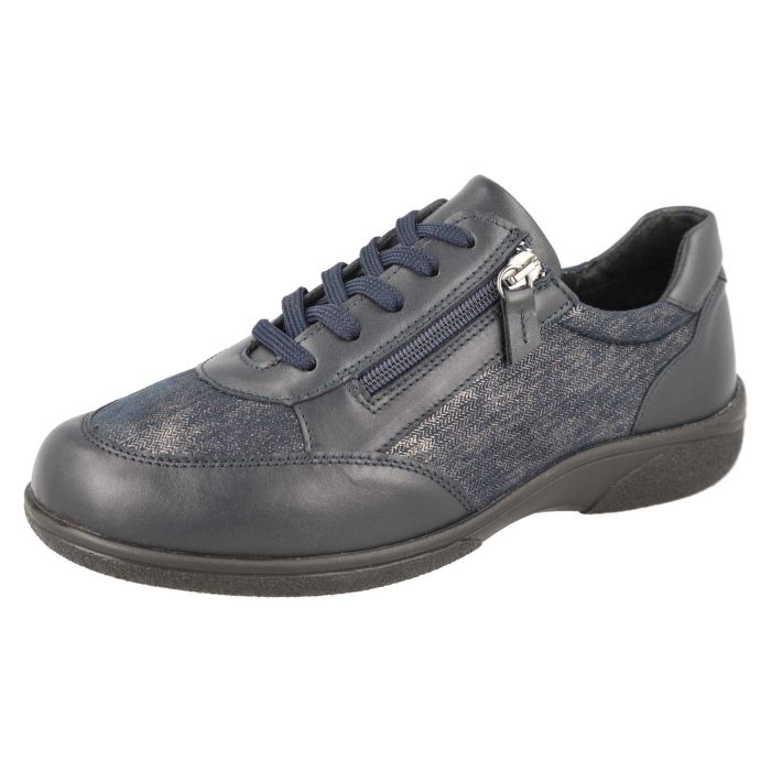 DB Shoes Wayfaring 75374N 2V Navy Leather & Stretch Ladies Shoe