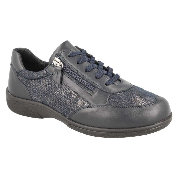 DB Shoes Wayfaring 75374N 2V Navy Leather & Stretch Ladies Shoe