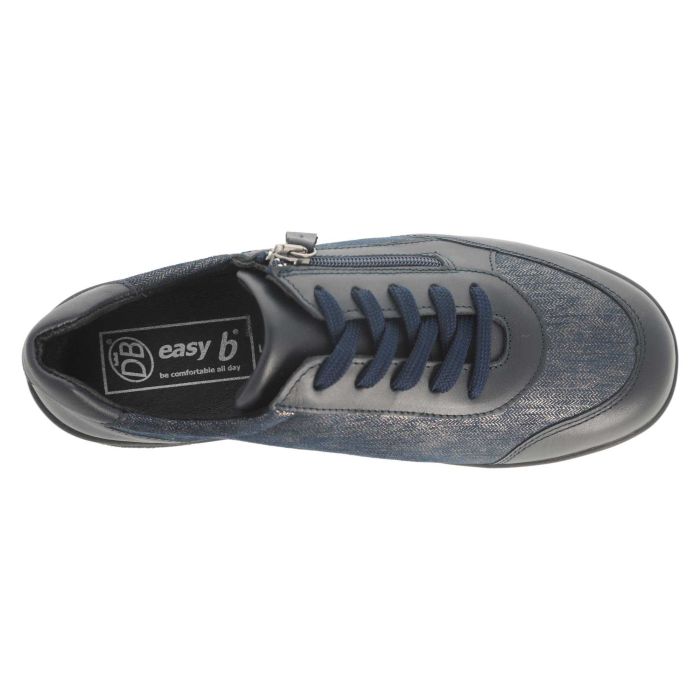 DB Shoes Wayfaring 75374N 2V Navy Leather & Stretch Ladies Shoe