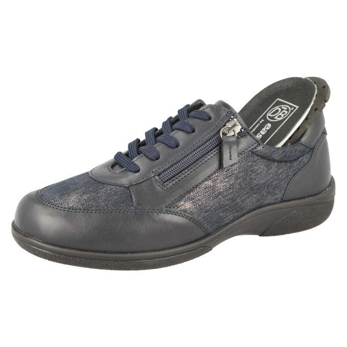 DB Shoes Wayfaring 75374N 2V Navy Leather & Stretch Ladies Shoe