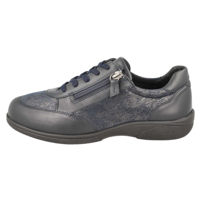 DB Shoes Wayfaring 75374N 2V Navy Leather & Stretch Ladies Shoe