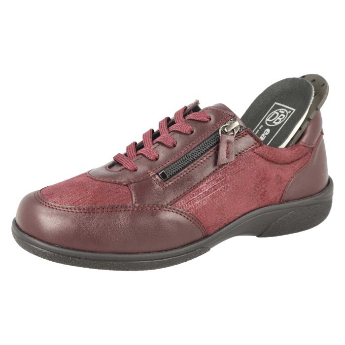 DB Shoes Wayfaring 75374R 6V Burgundy Leather & Stretch Ladies Shoe