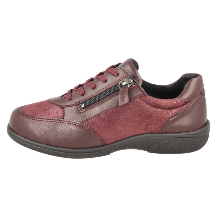 DB Shoes Wayfaring 75374R 6V Burgundy Leather & Stretch Ladies Shoe