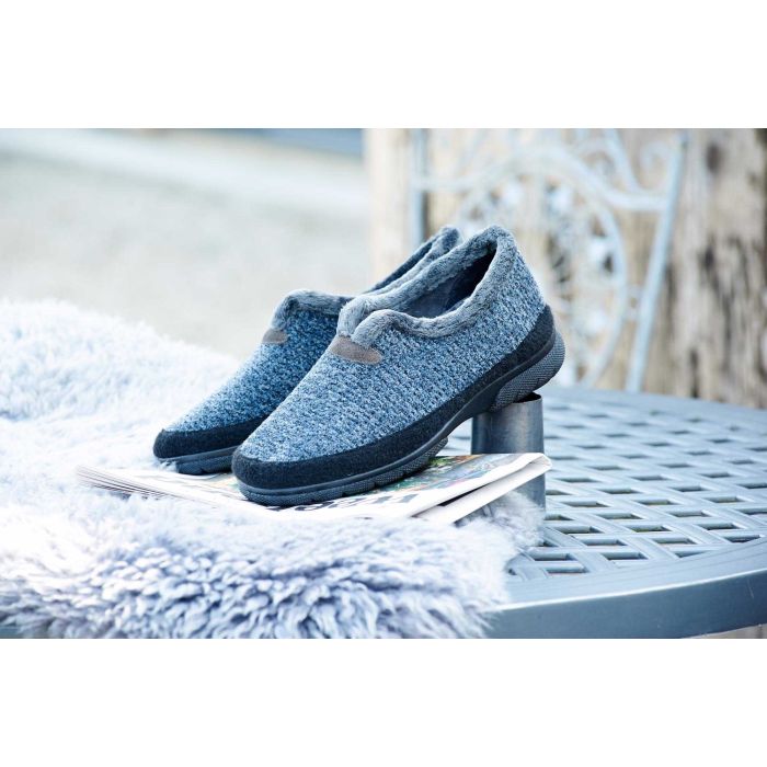 DB Shoes Graham 89270N 2V Navy / Black Mens House Shoe / Slipper