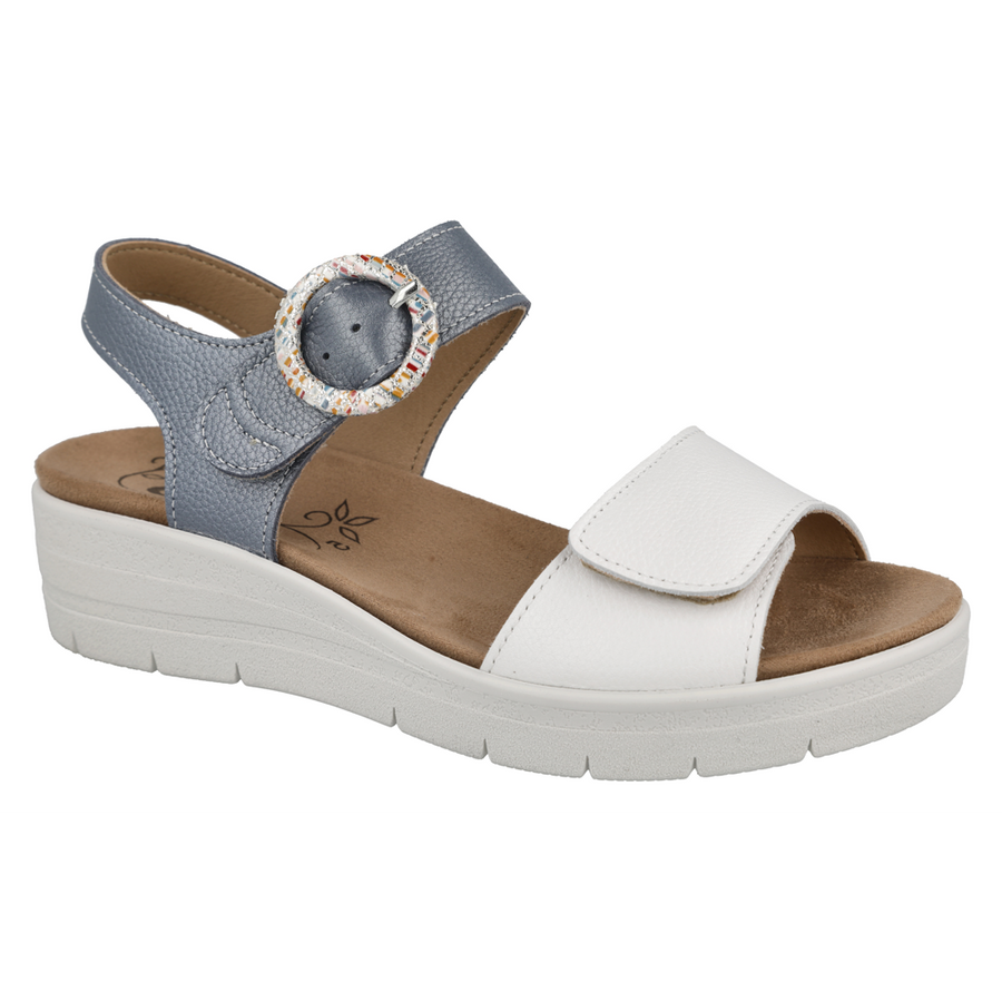 DB Shoes Lily 75248N Blue & White Ladies Sandals