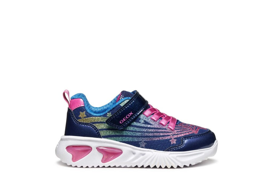 Geox J Assister Girl J56E9B Blue / Multicolour Girls Trainer