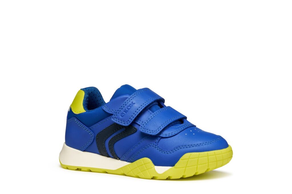 Geox J Rann-E Boy J56NEA 065FU Royal/Lime Boys Trainer