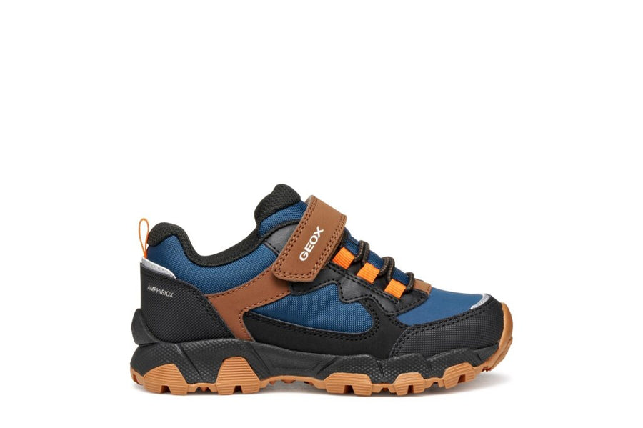 Geox J MAGNETAR B.B J463ZB 050FU C0948 Boys Navy / Brown Trainer