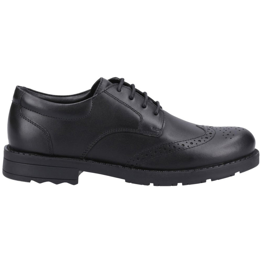 Hush Puppies Brian SNR 39461-73605  Black School Shoes