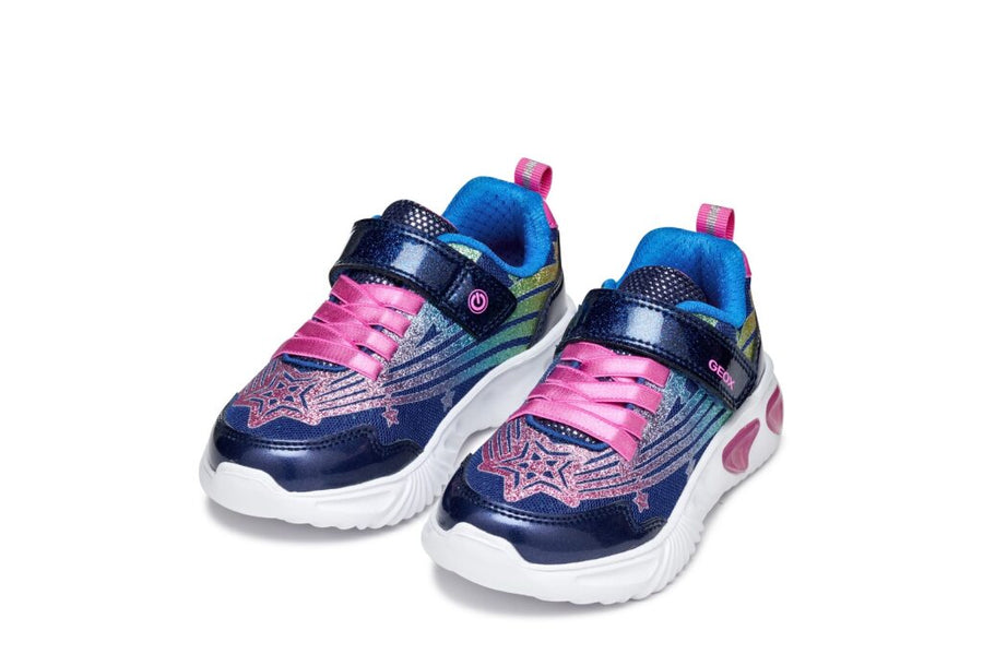 Geox J Assister Girl J56E9B Blue / Multicolour Girls Trainer