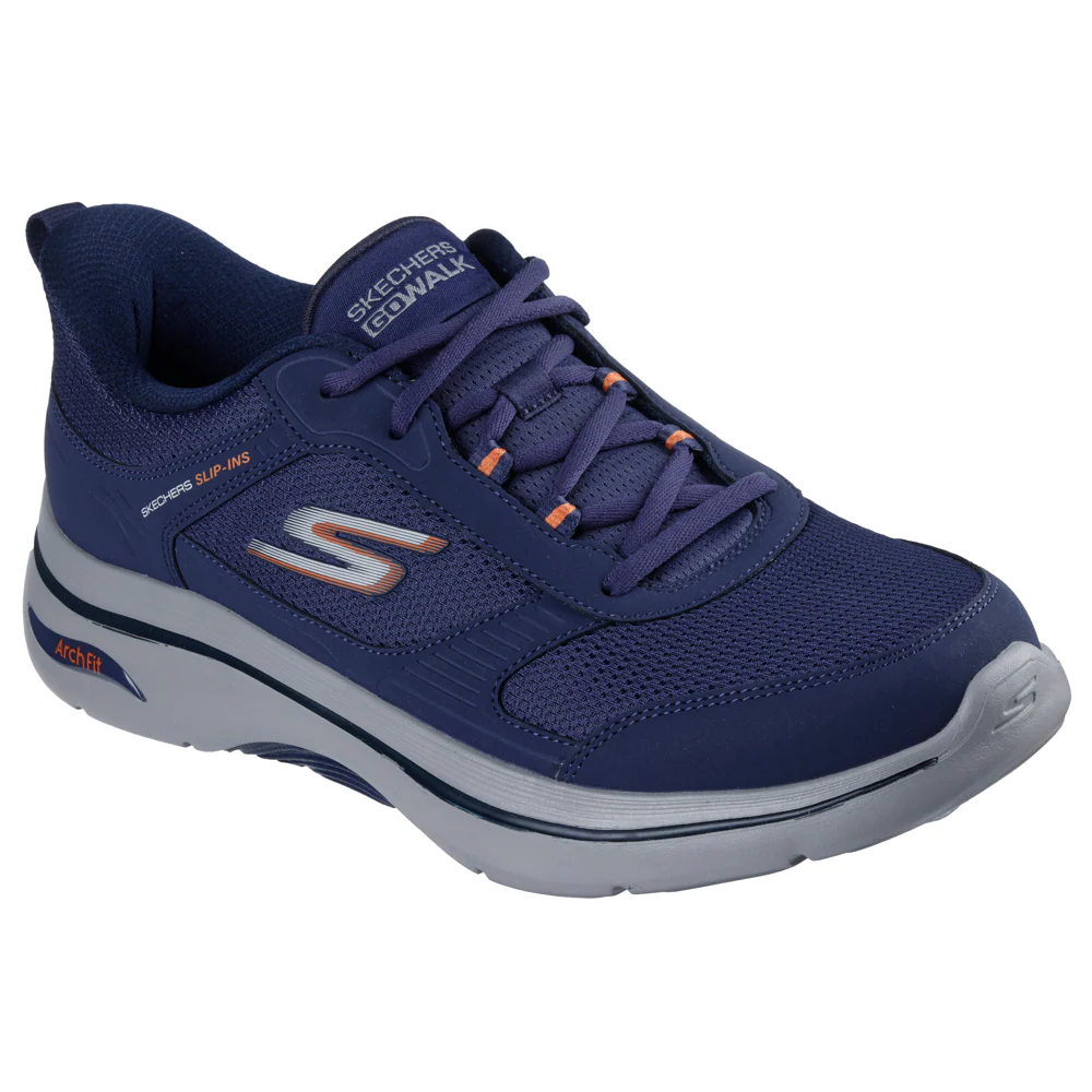 Skechers Go Walk 216650/NVOR Arch Fit 2.0 Seared Navy Orange Mens Trainer