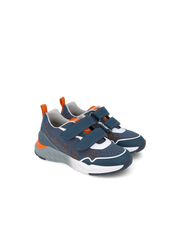 Biomechanics Double Velcro Navy & Orange Trainer