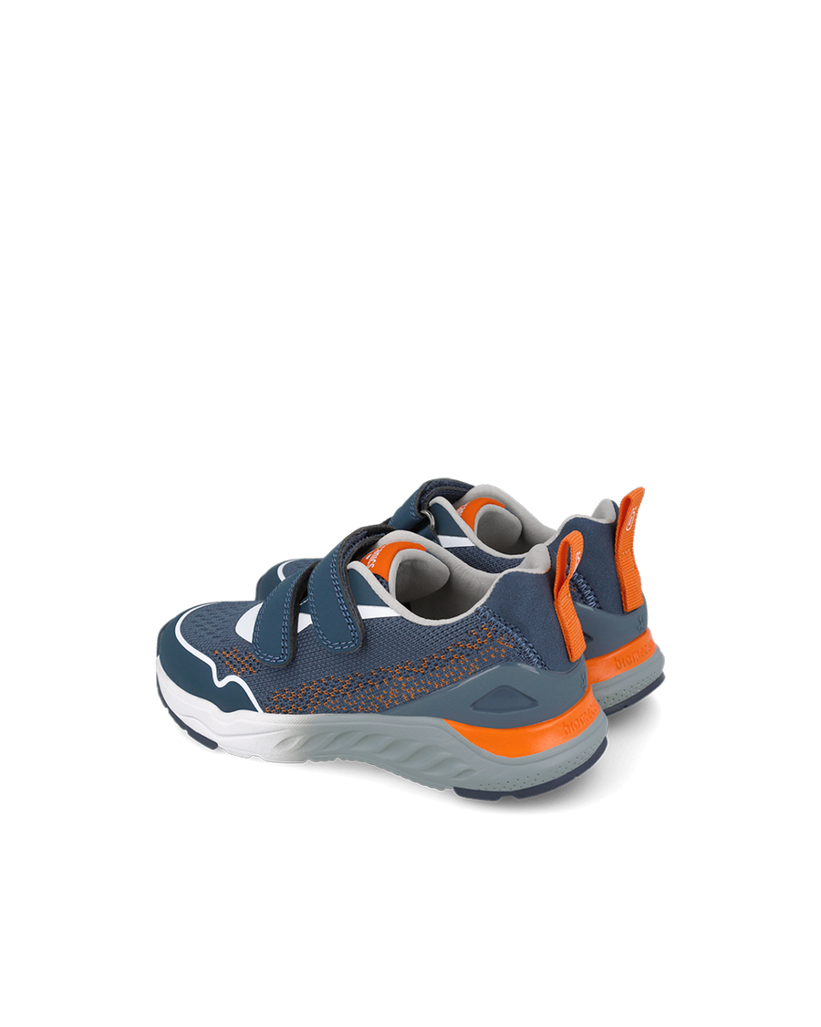 Biomechanics Double Velcro Navy & Orange Trainer
