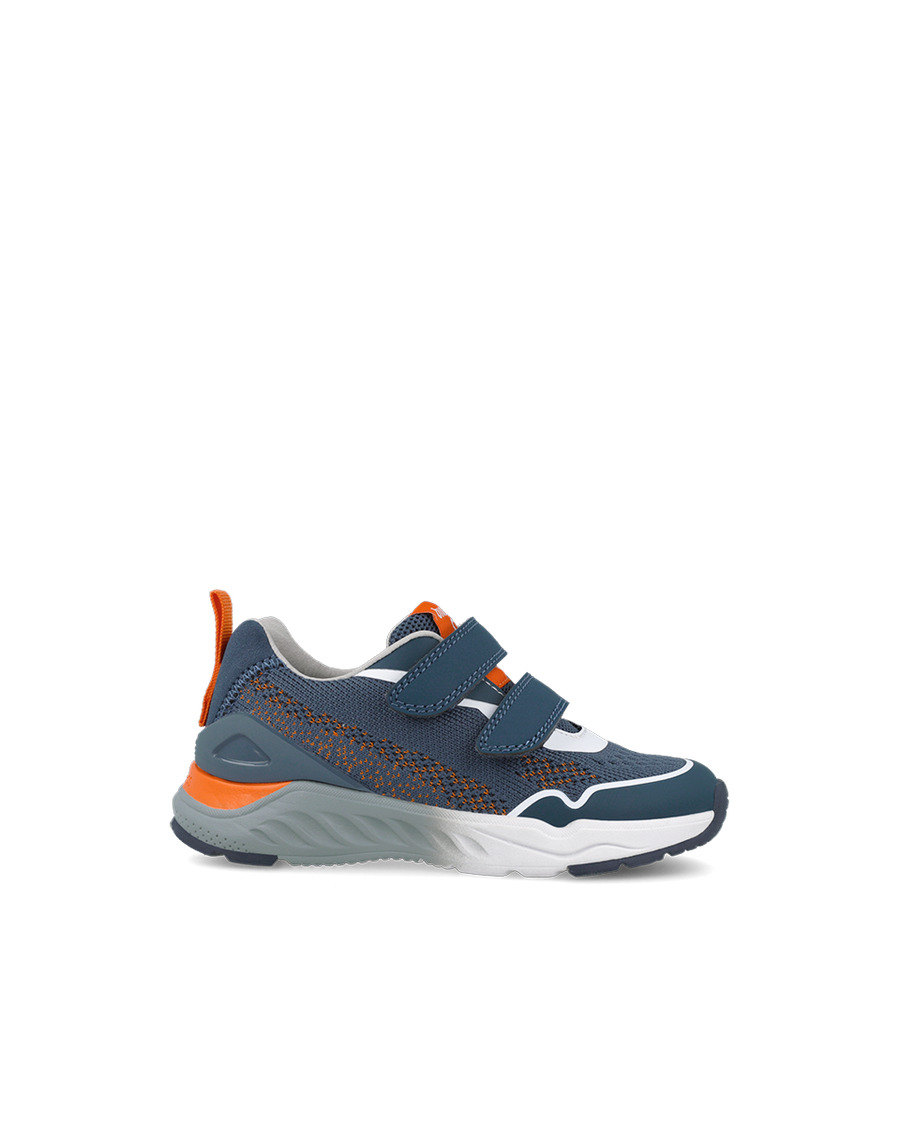 Biomechanics Double Velcro Navy & Orange Trainer