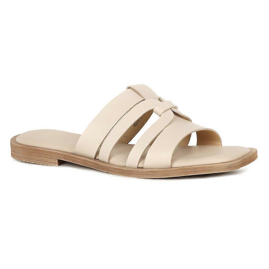 Tamaris 1-27103-42 418 Ladies Ivory Leather Mules Sandals