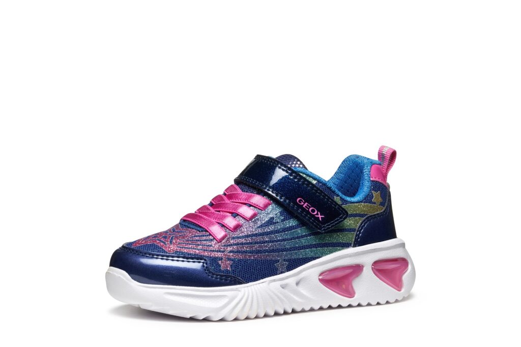 Geox J Assister Girl J56E9B Blue / Multicolour Girls Trainer