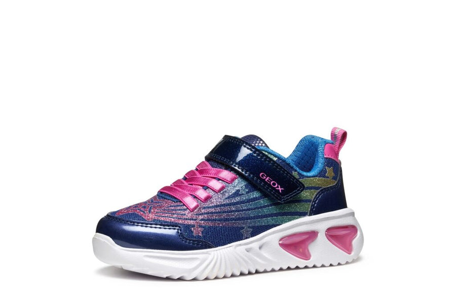 Geox J Assister Girl J56E9B Blue / Multicolour Girls Trainer