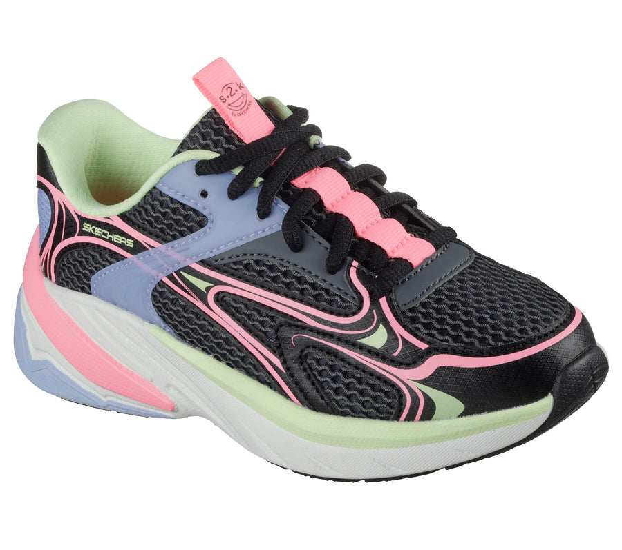 Skechers S2K 303697L BKMT BLACK/MULTI Girls Trainer