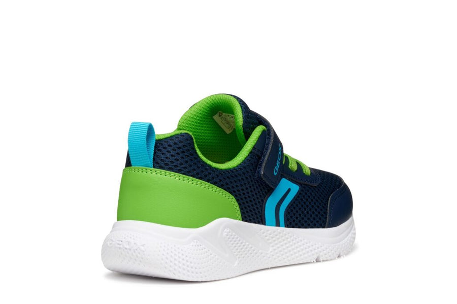 Geox J SPRINTYE B. A J36GBA 01454 C0749 Boys Navy / Lime Trainer