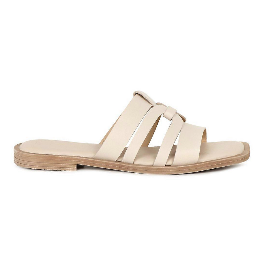 Tamaris 1-27103-42 418 Ladies Ivory Leather Mules Sandals
