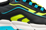 Geox J FLEXYPER PLUS J56MVB 0FU54 Boys Black / Lt Blue Trainer