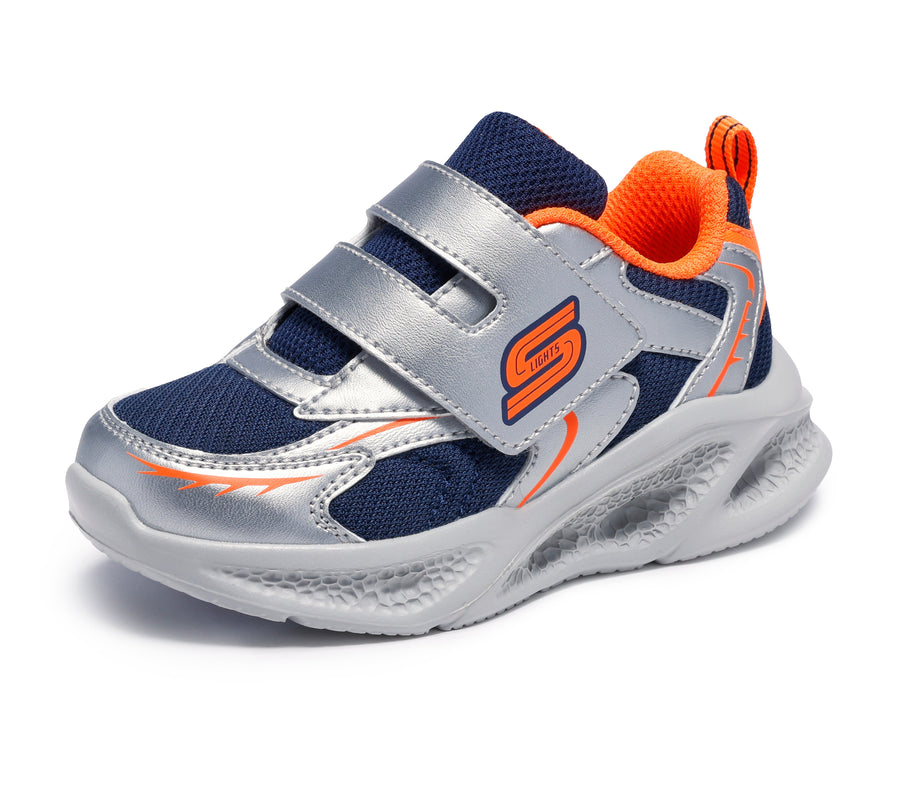 Skechers Meteor Lights 401498N Boys Silver Trainer
