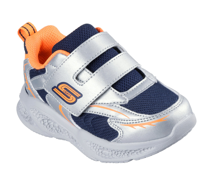 Skechers Meteor Lights 401498N Boys Silver Trainer