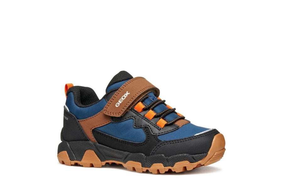 Geox J MAGNETAR B.B J463ZB 050FU C0948 Boys Navy / Brown Trainer