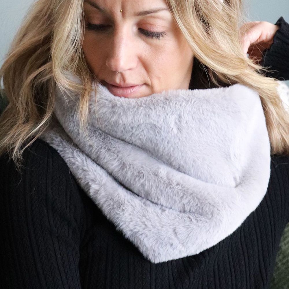 Pom Faux Fur Twist Snood