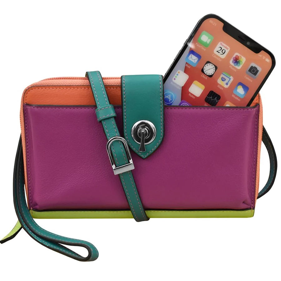 Leather Phone Wallet Cross Body Bag