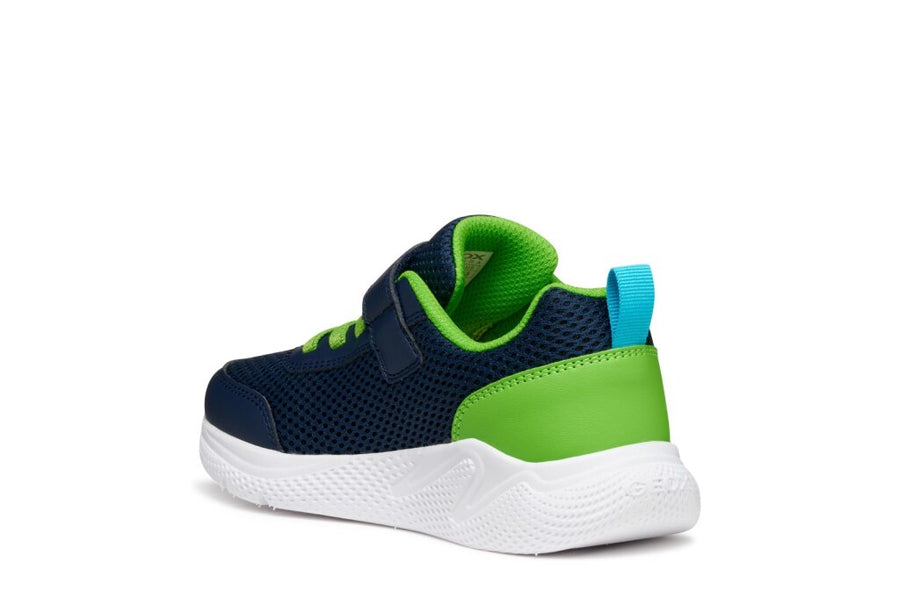 Geox J SPRINTYE B. A J36GBA 01454 C0749 Boys Navy / Lime Trainer
