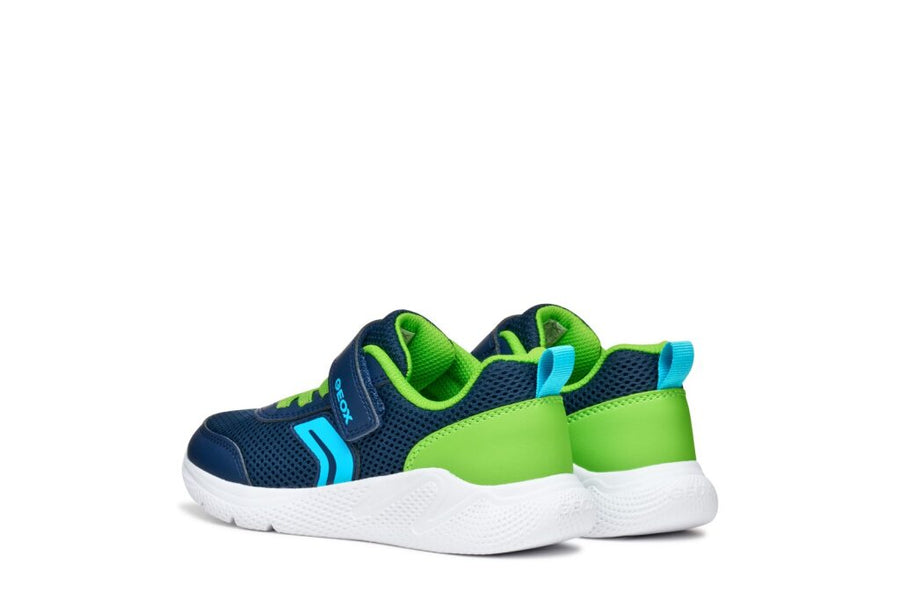 Geox J SPRINTYE B. A J36GBA 01454 C0749 Boys Navy / Lime Trainer