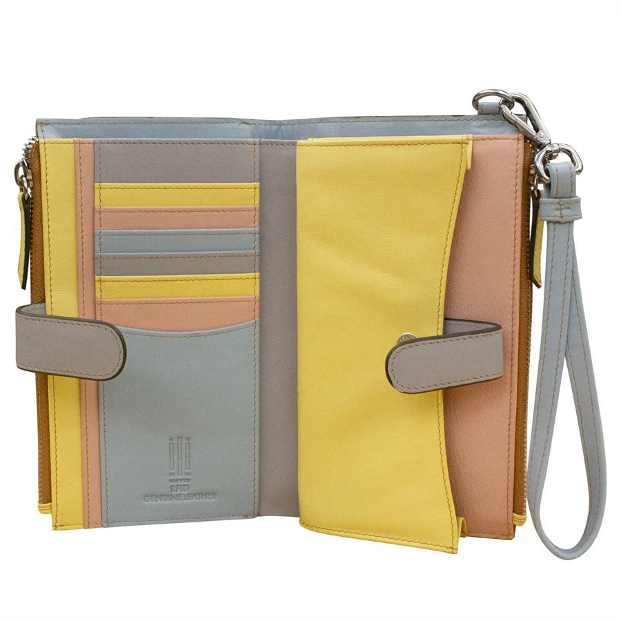 AP-7422/PASTEL Leather Phone Wallet Wristlet