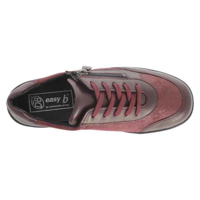 DB Shoes Wayfaring 75374R 6V Burgundy Leather & Stretch Ladies Shoe