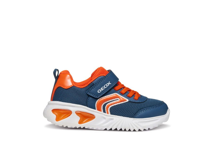 Geox J ASSISTER BOY J45DZC	014CE C4B2T Boys Blue / Orange Trainer