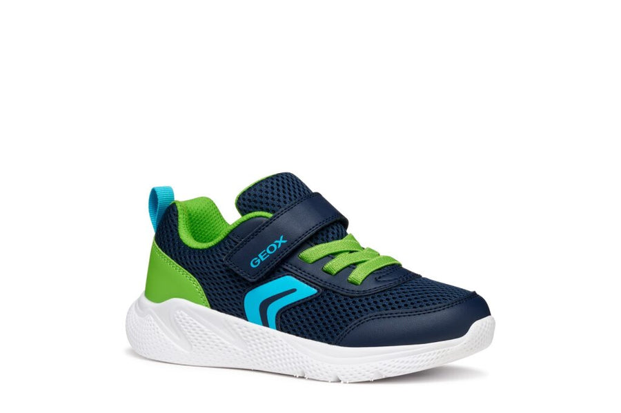 Geox J SPRINTYE B. A J36GBA 01454 C0749 Boys Navy / Lime Trainer