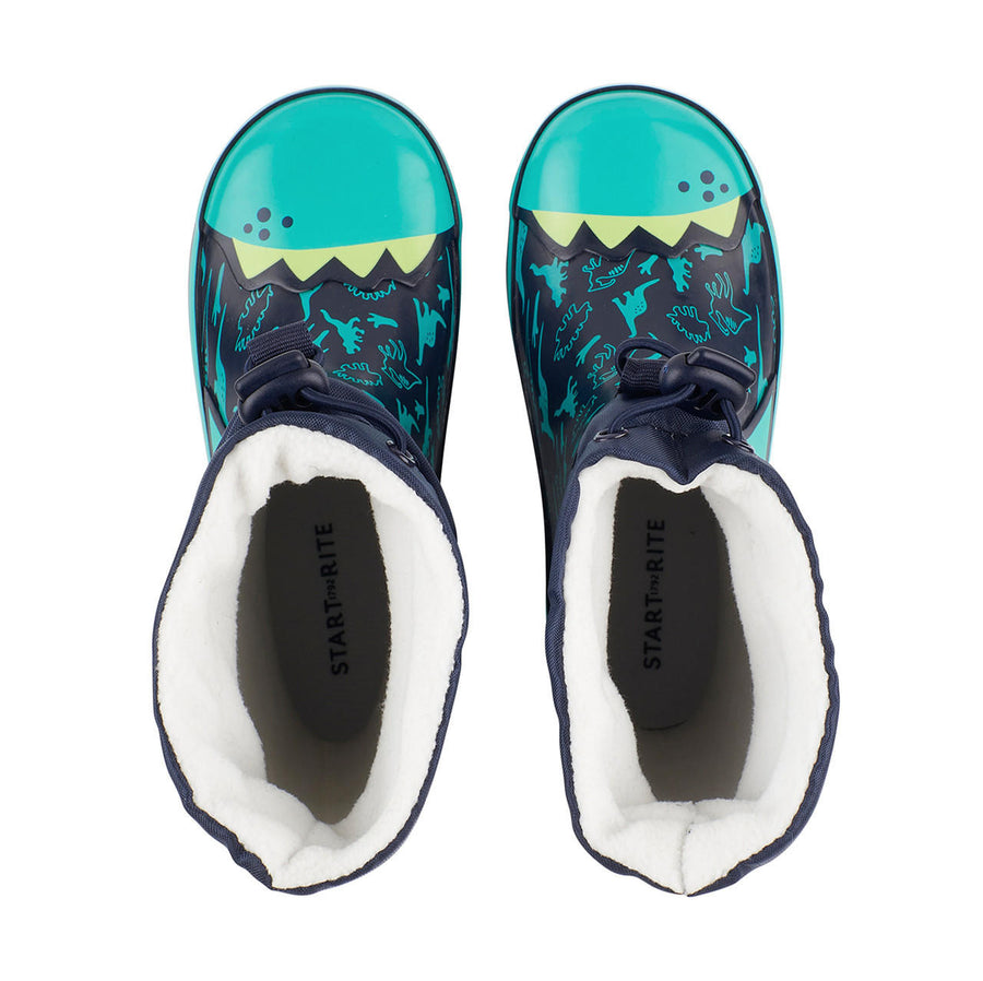 Start-Rite Big Puddle 9934_9 Navy Dinosaur Wellingtons