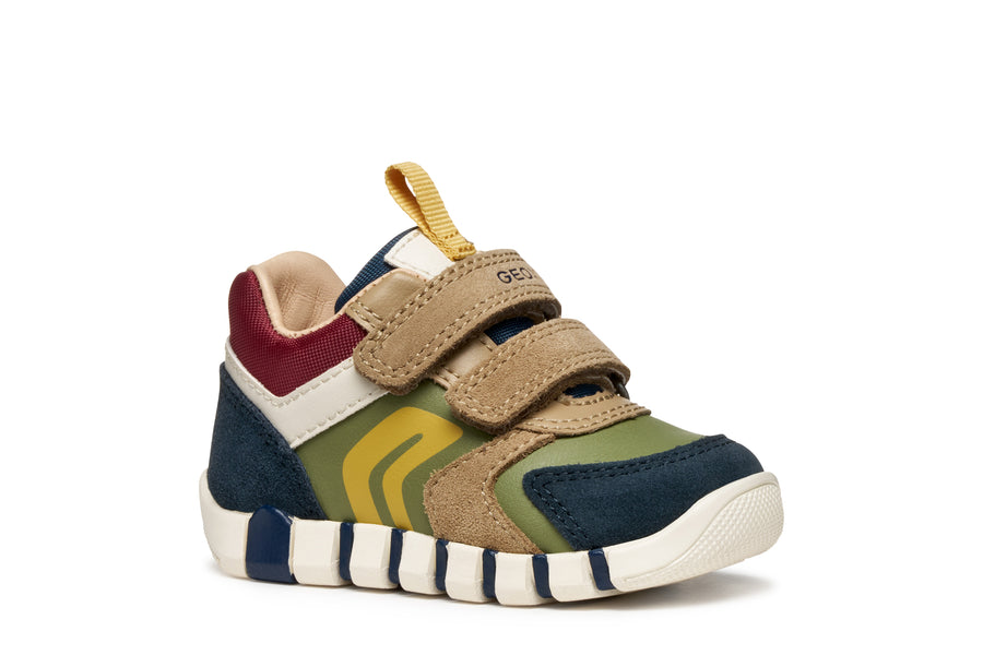Geox B Iupidoo B3555D 05422 CF4E3 Navy / Pistachio Boys Trainer
