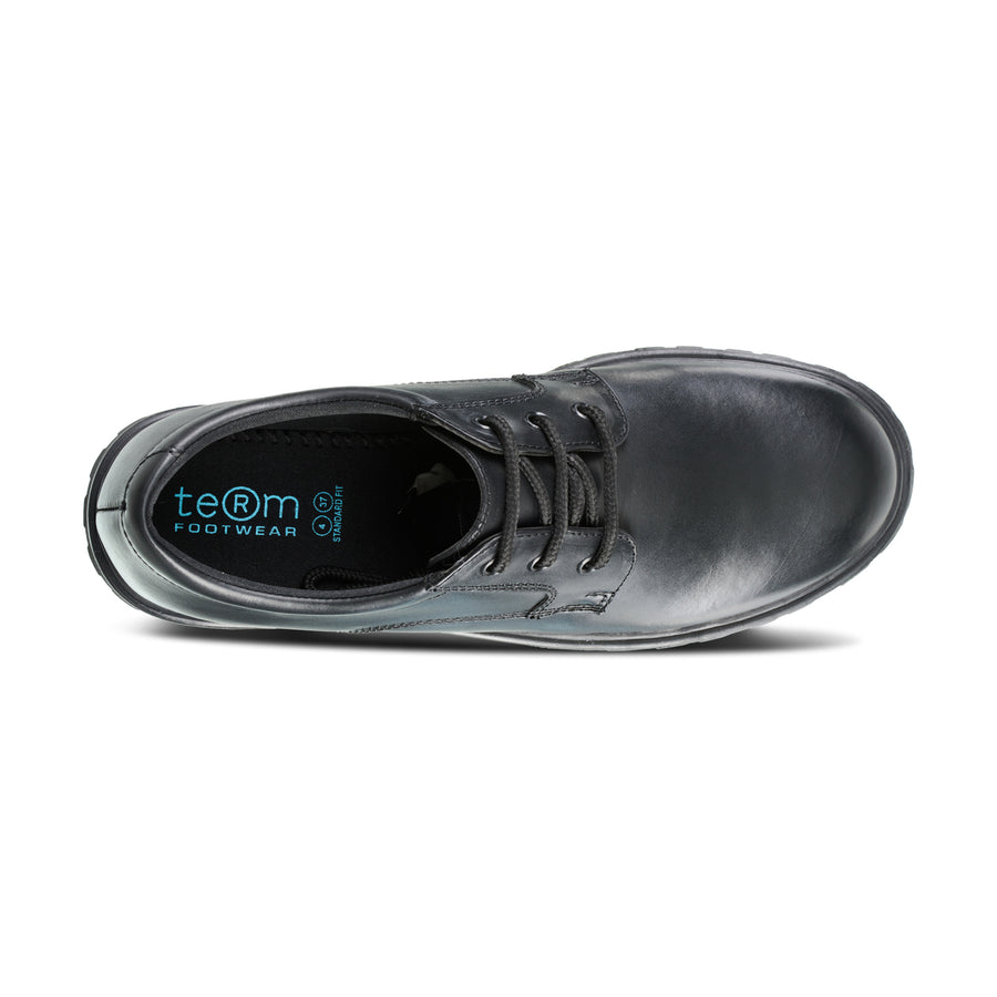 Term Bailey Black Lace Up School Shoe
