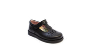 Petasil Clara 2 6334-00.01  Black Leather School Shoes
