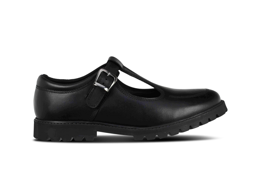 Term Emily Black Buckle School Shoe