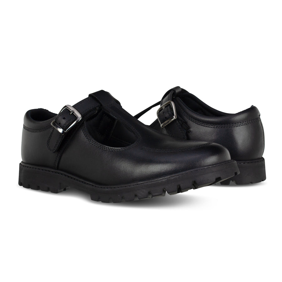 Term Emily Black Buckle School Shoe