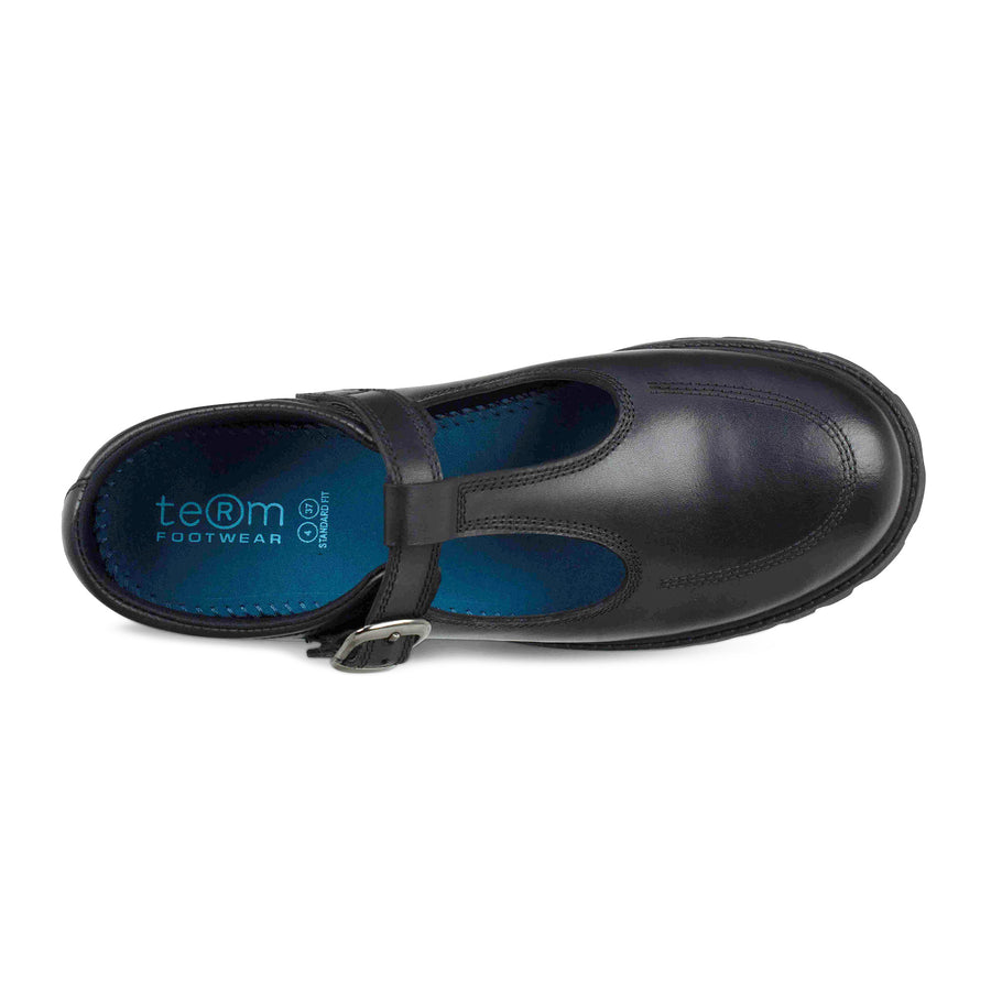 Term Emily Black Buckle School Shoe