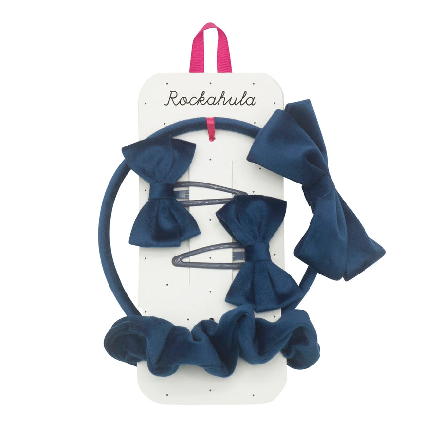 Rockahula Kids School Velvet Bow Set Blue HBTS200B