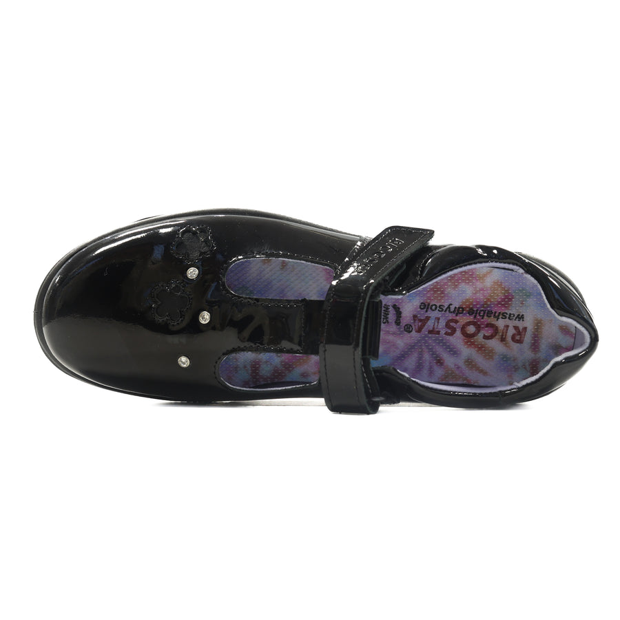 Ricosta Leona 50 8600602/093 Black Patent School Shoes