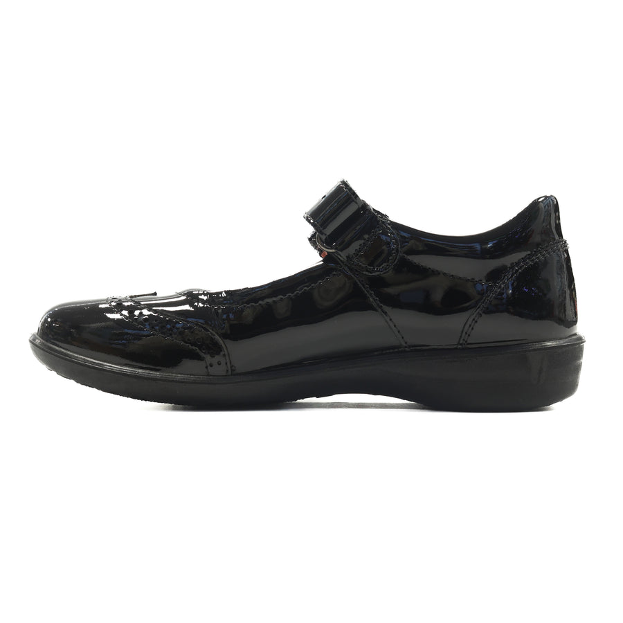 Ricosta Beryl 50 8500402/093 Black Patent School Shoes Medium